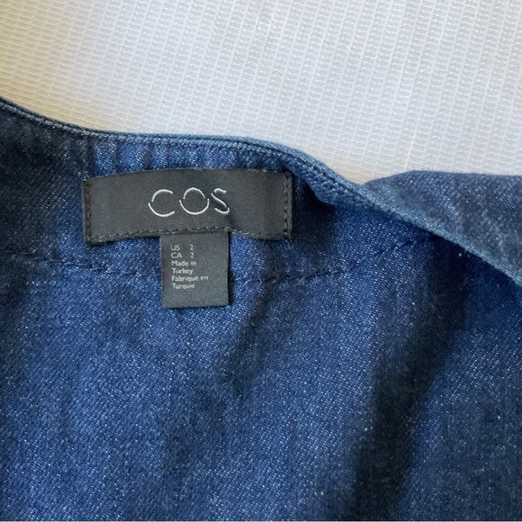 COS Denim V-Neck Buttoned Down Dress Size 2 - Picture 12 of 14